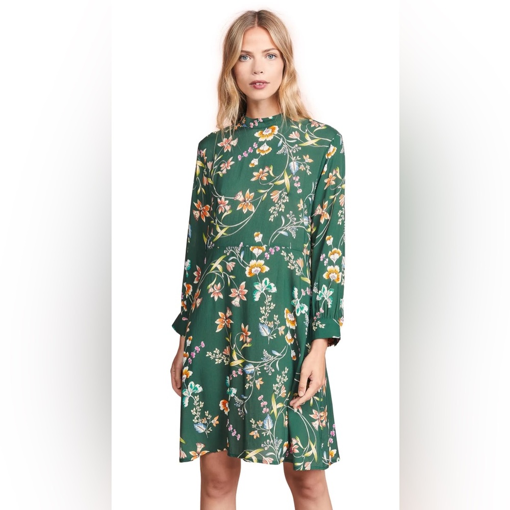 Velvet by Graham Spencer Juliet Printed Floral Mock Neck Dress, Size M